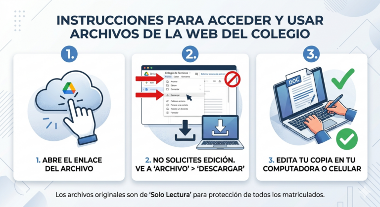 ¿Cómo descargar archivos de la web del Colegio?